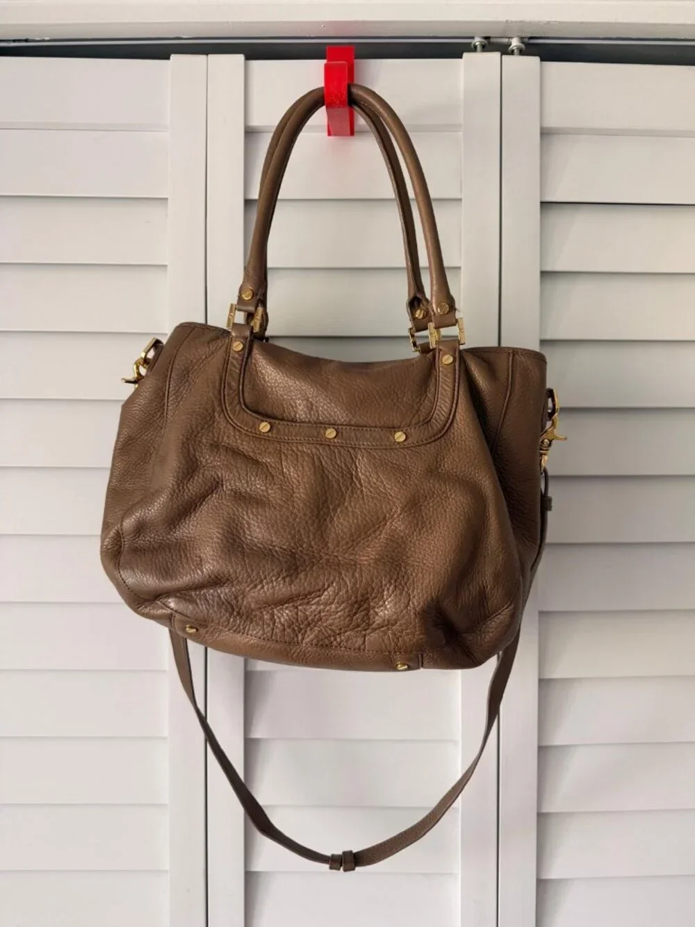 Tory Burch • Amanda Classic Dark Camel Hobo Bag • Purse • Retail $598